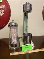 Hamilton beach shake mixer with straw dispenser