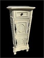 PAINT DECORATED PEDESTAL WITH DOORS