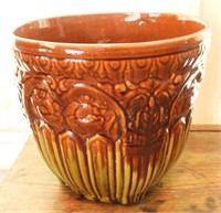 Vintage Weller pottery brown glazed planter