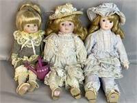 3 Porcelain Dolls -brinn's & Denton