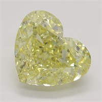 3.05ct,Yellow/VVS2,Heart cut GIA Diamond