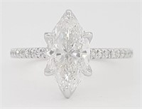 2.50 Ct Lab Grown Diamond Marquise Ring 14kt