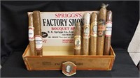Vintage Sprigg's Factory Smokers Cigar Box &
