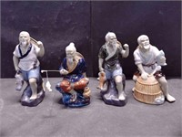 4 PIECE ASIA STYLE MUD FIGURES (1 OF 2)