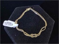 14k GOLD  triple chain bracelet, 2.8g
