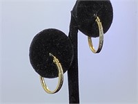 14k GOLD hoop earrings, 2.8g