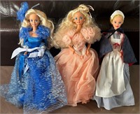 J - LOT OF 3 COLLECTIBLE BARBIE DOLLS (L108)