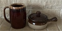 Hull pottery mug & unmarked soup dish