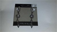 Sunstone sterling silver flower earrings