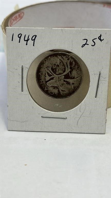 1949 25cent coin (quarter)