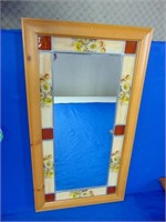 Framed Stained Glass & Mirror Hanging