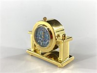 Opal chip mini desktop mantel clock 1.5" tall batt