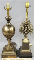 2 Decorative Brass Table Lamps