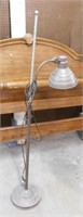 Mid Century adjustable metal floor lamp, 58" tall