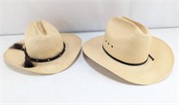 (2)Resistol Self- Conforming Straw Cowboy Hats