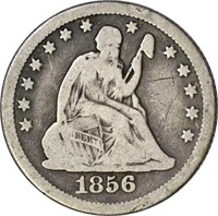 1856-O SEATED LIBERTY QUARTER - VG