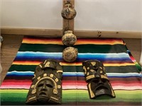Mexican Carved wooden plaques and wall hanging