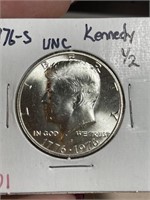 1976 – S uncirculated Kennedy half dollar