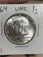 1964 uncirculated Kennedy half dollar