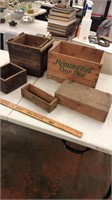 Lot of Wood Advertising Boxes