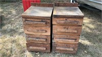 Set of two wooden shop drawer chests