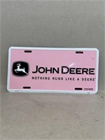 John Deere pink license plate