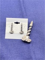 Lighthouse earrings with matching brooch