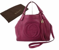 GUCCI GG Fucsia SoHo Tote Bag