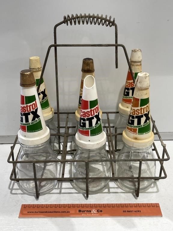 6 x CASTROL GTX Plastic Oil Bottle Pourers On