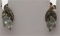 Sterling Silver Earrings W Clear Stones