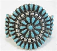 Zuni SS & Turquoise Petit Point Bracelet