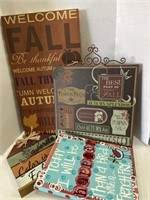 Fall Themed Signs and French Fry Bird Painting