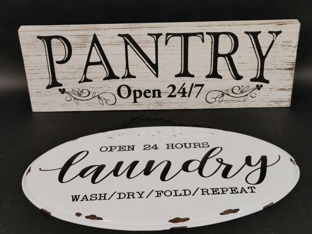 Laundry and Pantry Signs
