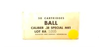 (37)  Cartridges BALL Caliber .38 Special M41
