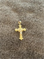 14K Gold BI-Color Cross (Crucifix), 1.2 g
