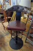 Four Good Tall Bar Stools with Good Leather