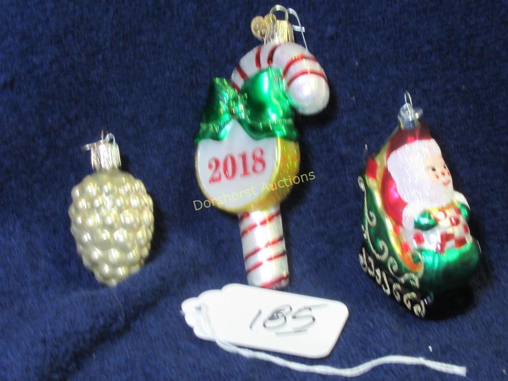 L TO R - (2) OLD WORLD CHRISTMAS + (1) UNMARKED -