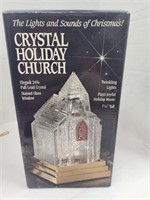 Crystal Holiday Church 7.5" NIB music lights