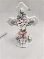 Porcelain Cross with Flowers