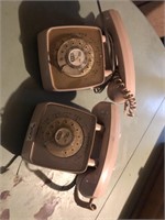 Pair of vintage rotary phones
