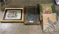 Egyptian Silk Scene, Bird Art, Frames & Mirrors.