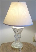 Glass and chrome base lamp - H 28"