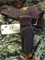 LEATHER HOLSTER AND BELT