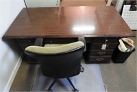 Lot #3776 - Mahogany executive desk with seven