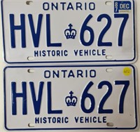 Ontario Historic Vehicle Plates