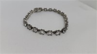 Sterling and clear stone bracelet marked 925 ALK