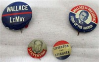 Wallace/Stevenson Presidential Campaign Buttons