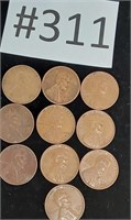 Wheat pennies- 1934,4?,51,52,53,58