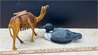 Wooden Loon and Camel