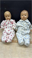 2 Vintage Composite Sleeping Dolls.